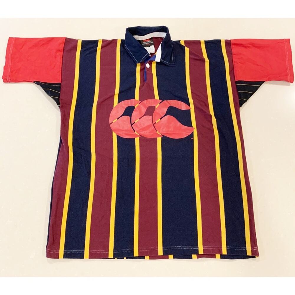 Vintage Canterbury New Zealand Striped Rugby Shirt Medium